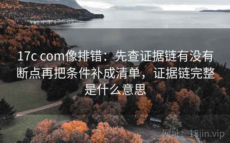 17c com像排错：先查证据链有没有断点再把条件补成清单，证据链完整是什么意思  第2张