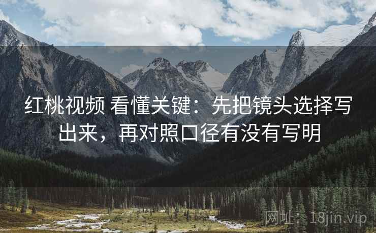 红桃视频 看懂关键：先把镜头选择写出来，再对照口径有没有写明  第2张